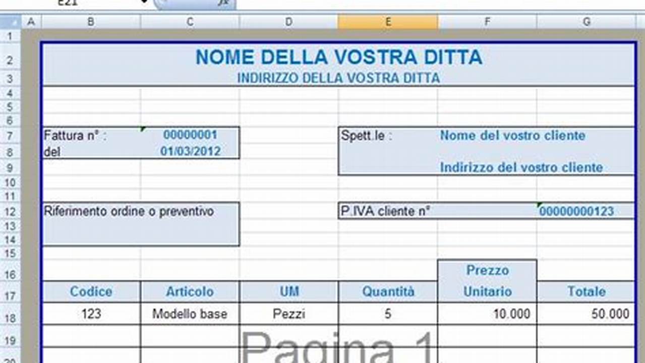 Come Creare Un Modello Di Fattura Con Excel