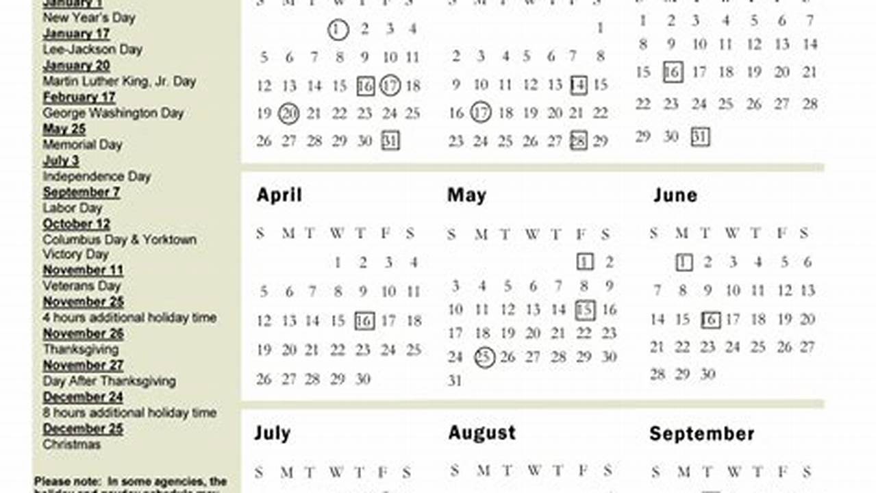 Commonwealth Of Virginia Pay And Holiday Calendar 2024 Calendar