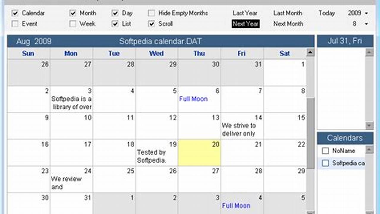 Compatible With A Variety Of Software Programs, Calender Template
