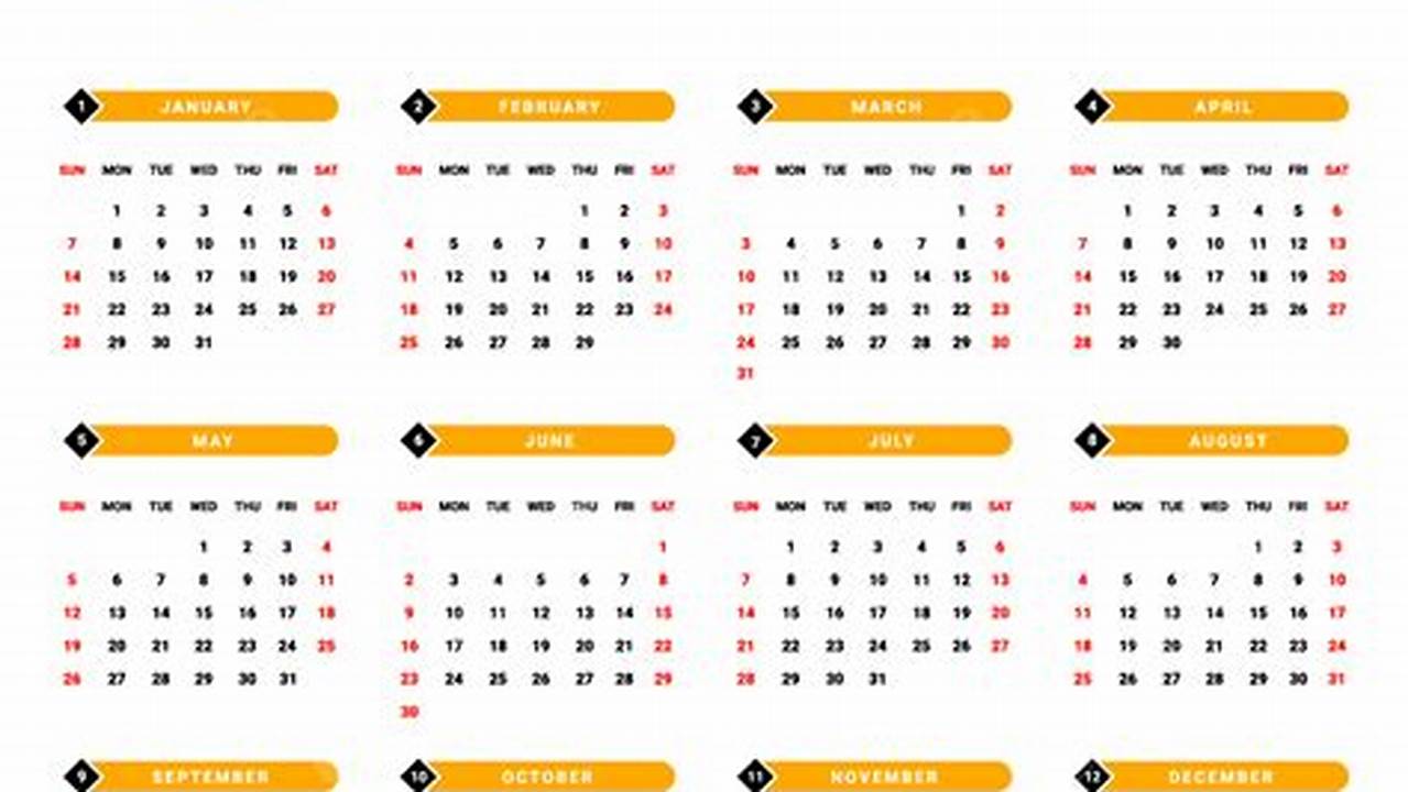 Complete 2024 Calendar Png Images Free To Download., 2024