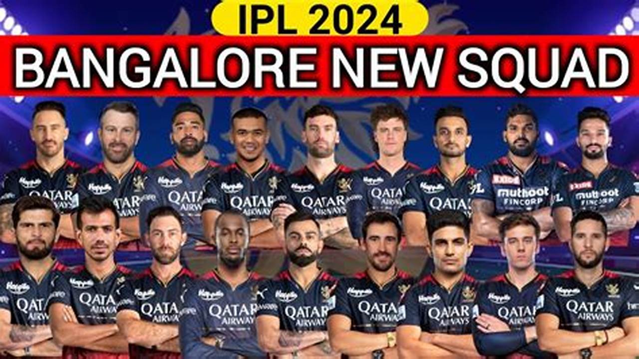 Complete Royal Challengers Bangalore (Rcb) Squad And Players List For Ipl 2024., 2024