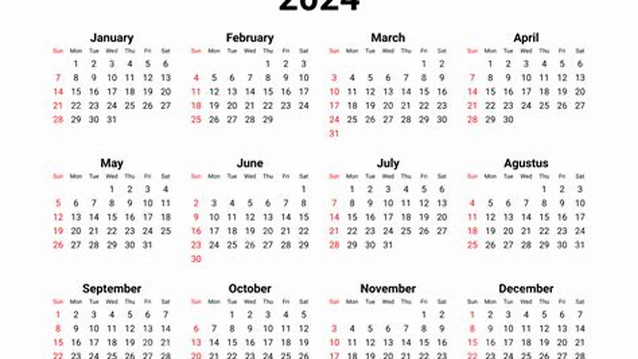 Computer Desktop Calendar 2024 Year
