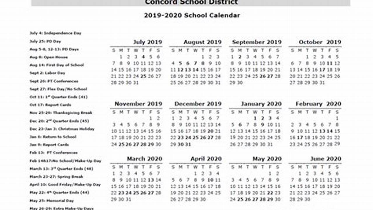 Concord Academy Calendar