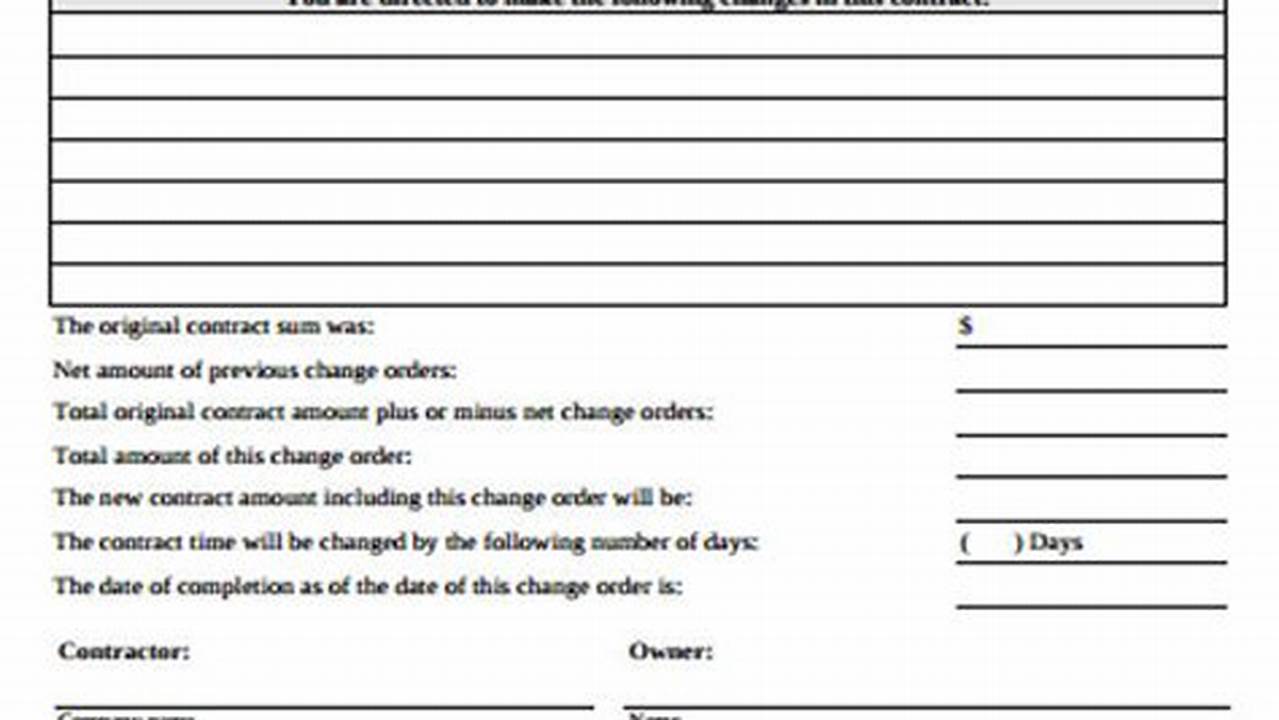 The Ultimate Construction Change Order Form Template: Uncover Secrets and Skyrocket Your Project Management