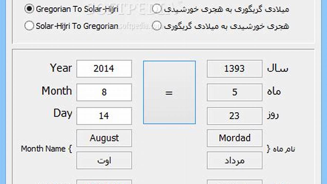 Convert Persian To English Calendar