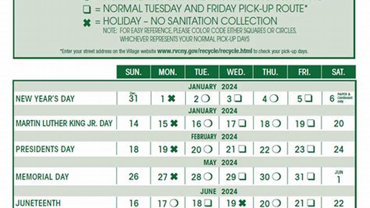 Conway Sanitation Schedule 2024