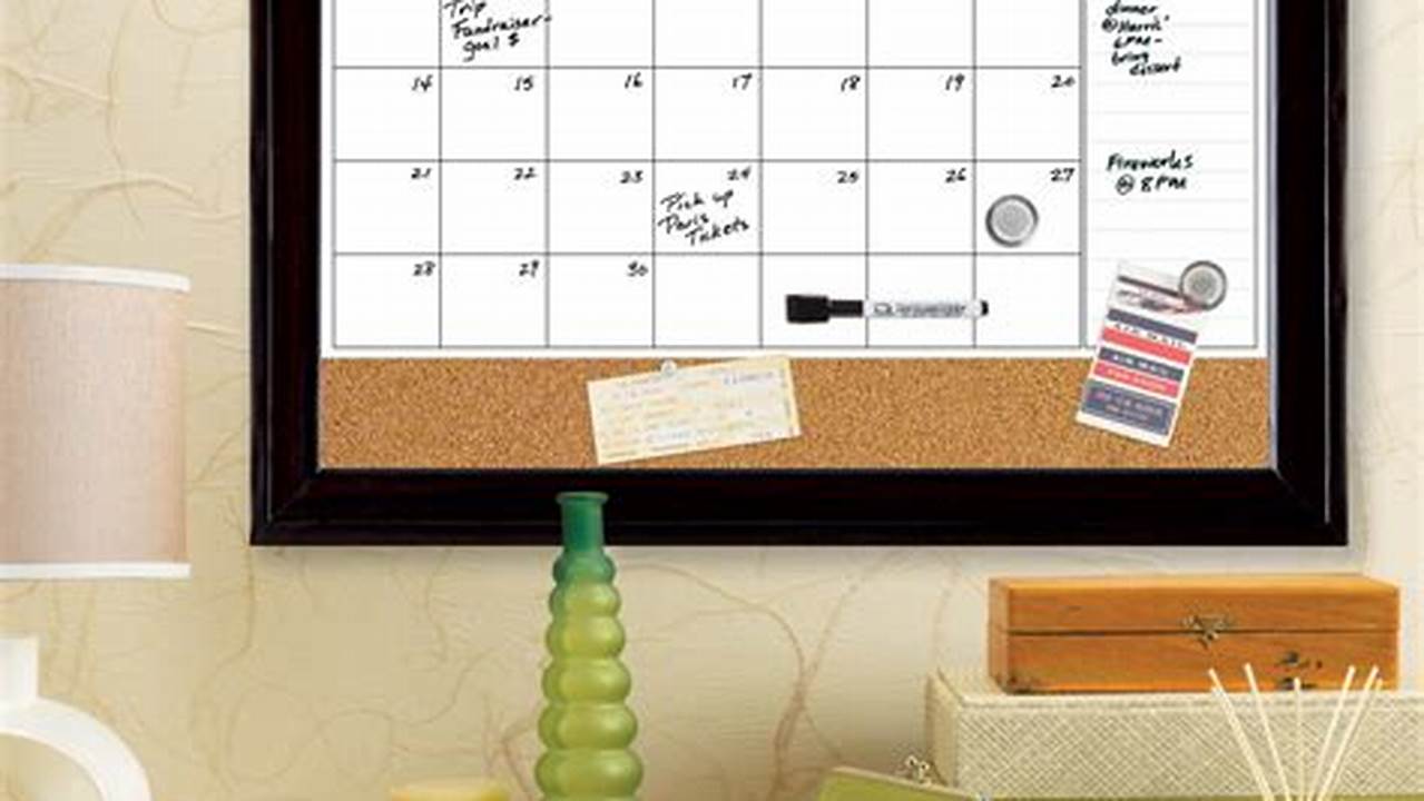 Cork Board And Calendar Combo