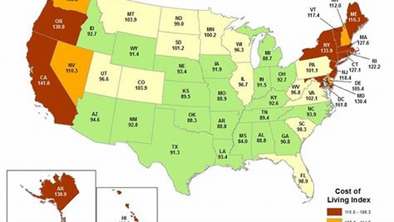 Cost Of Living Map Usa 2024 Year