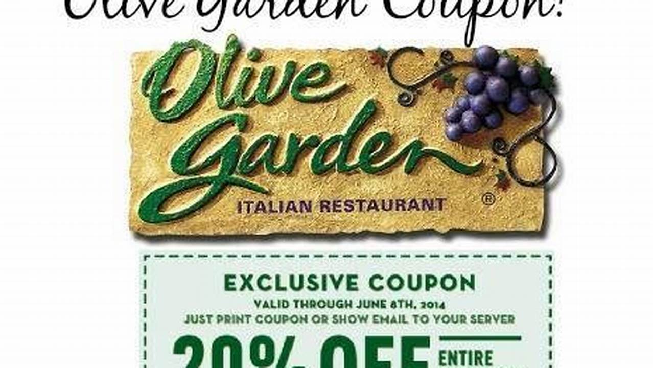 Coupon Olive Garden 2024
