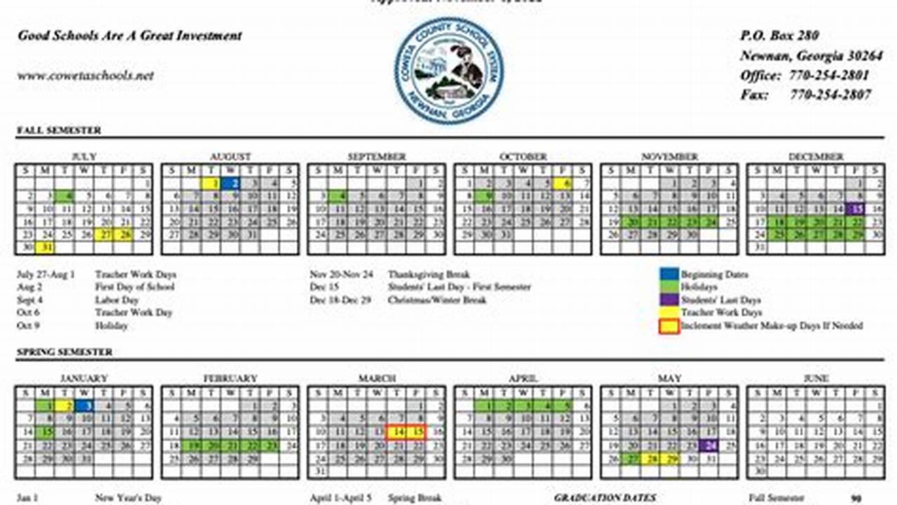 Coweta County Ga School Calendar 2024-23