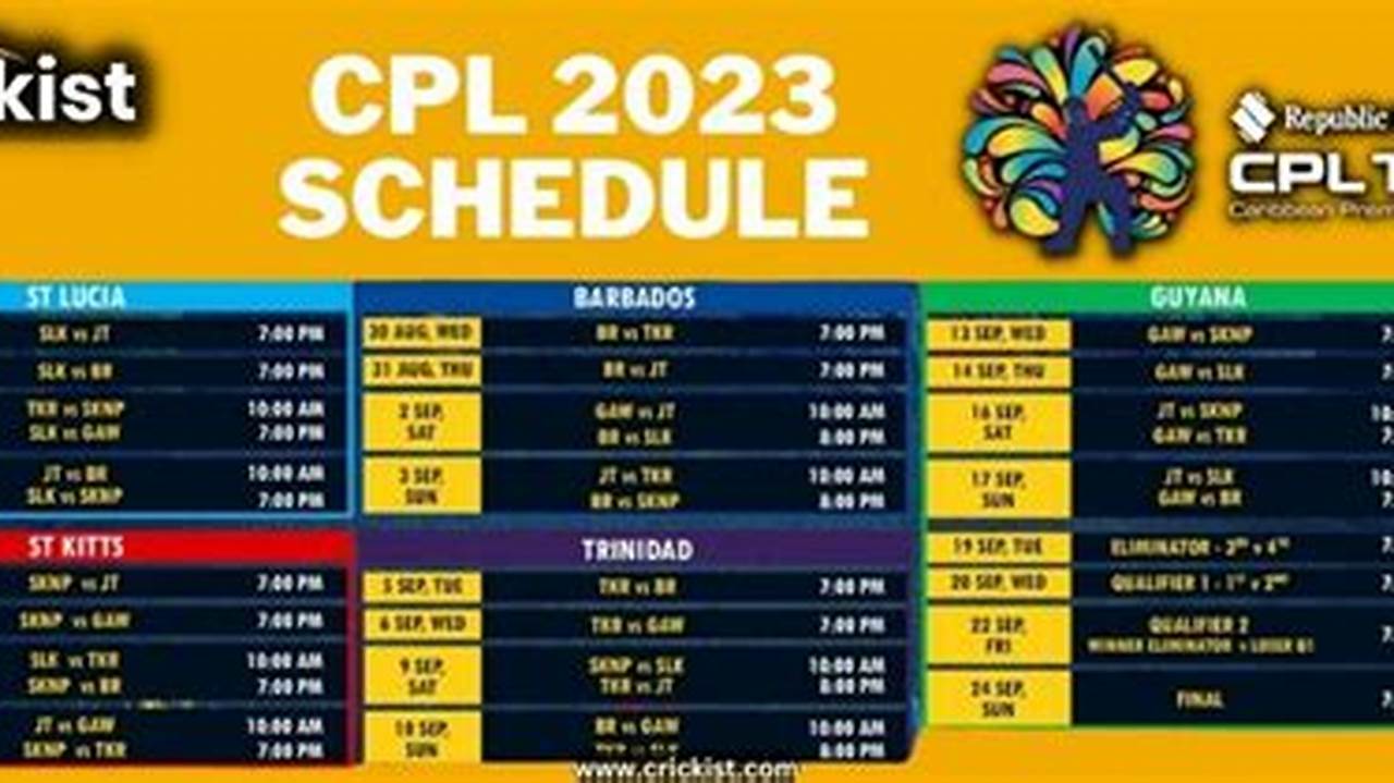 Cpl 2024 Schedule Players List