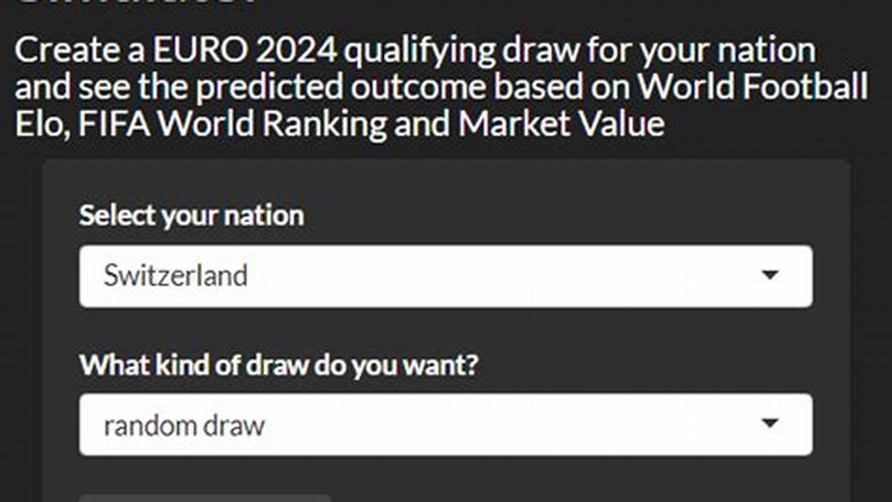 Create A Uefa Euro 2024 Draw For Your Nation And See The Predicted Outcome Based On World Football Elo, Fifa World Ranking And Market Value., 2024