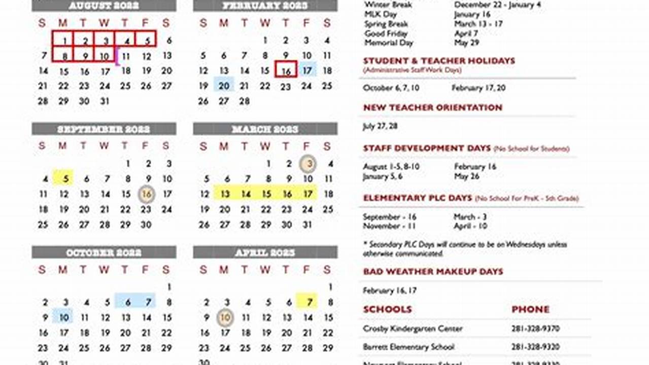 Crosby Isd School Calendar 2024