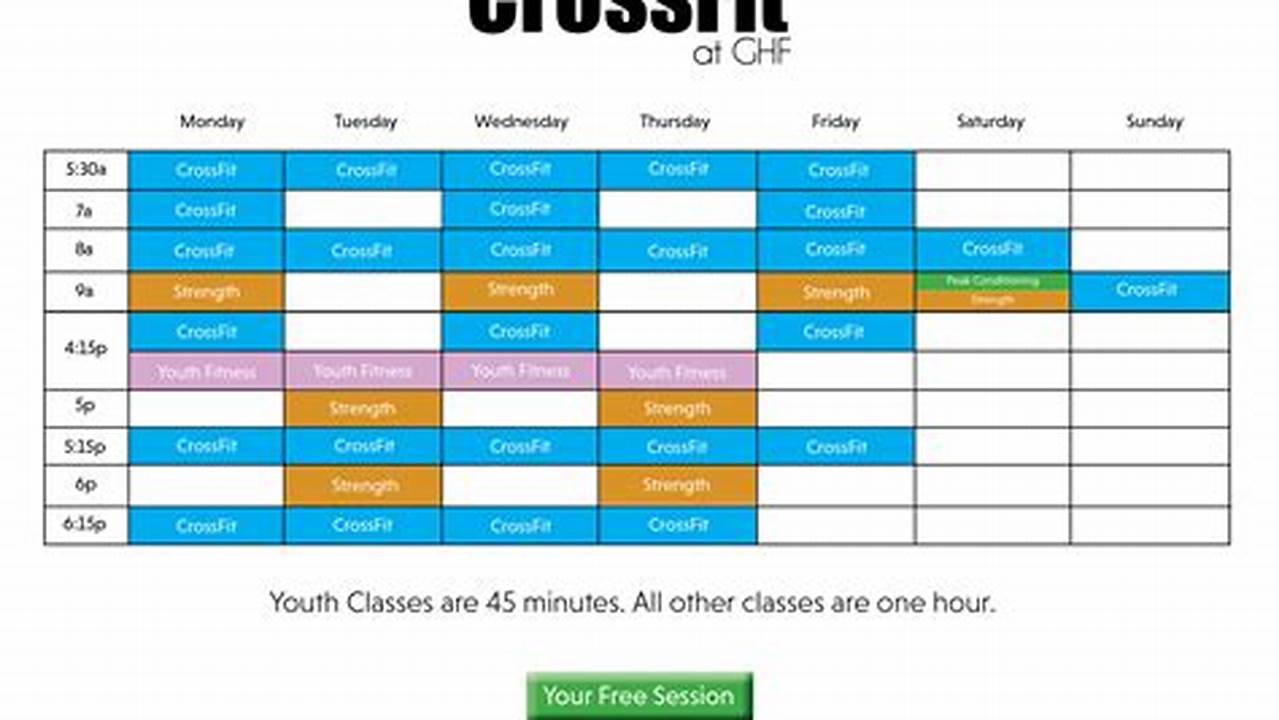 Crossfit 2024 Schedule