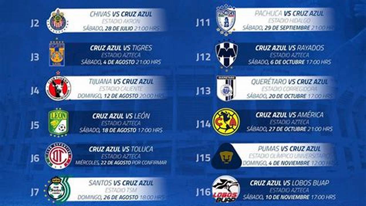 Cruz Azul 2024 Schedule