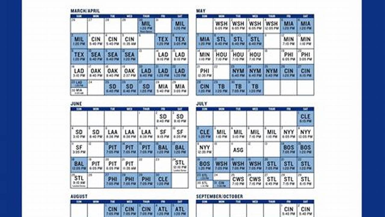 Cubs 2024 Regular Season Schedule Of Events