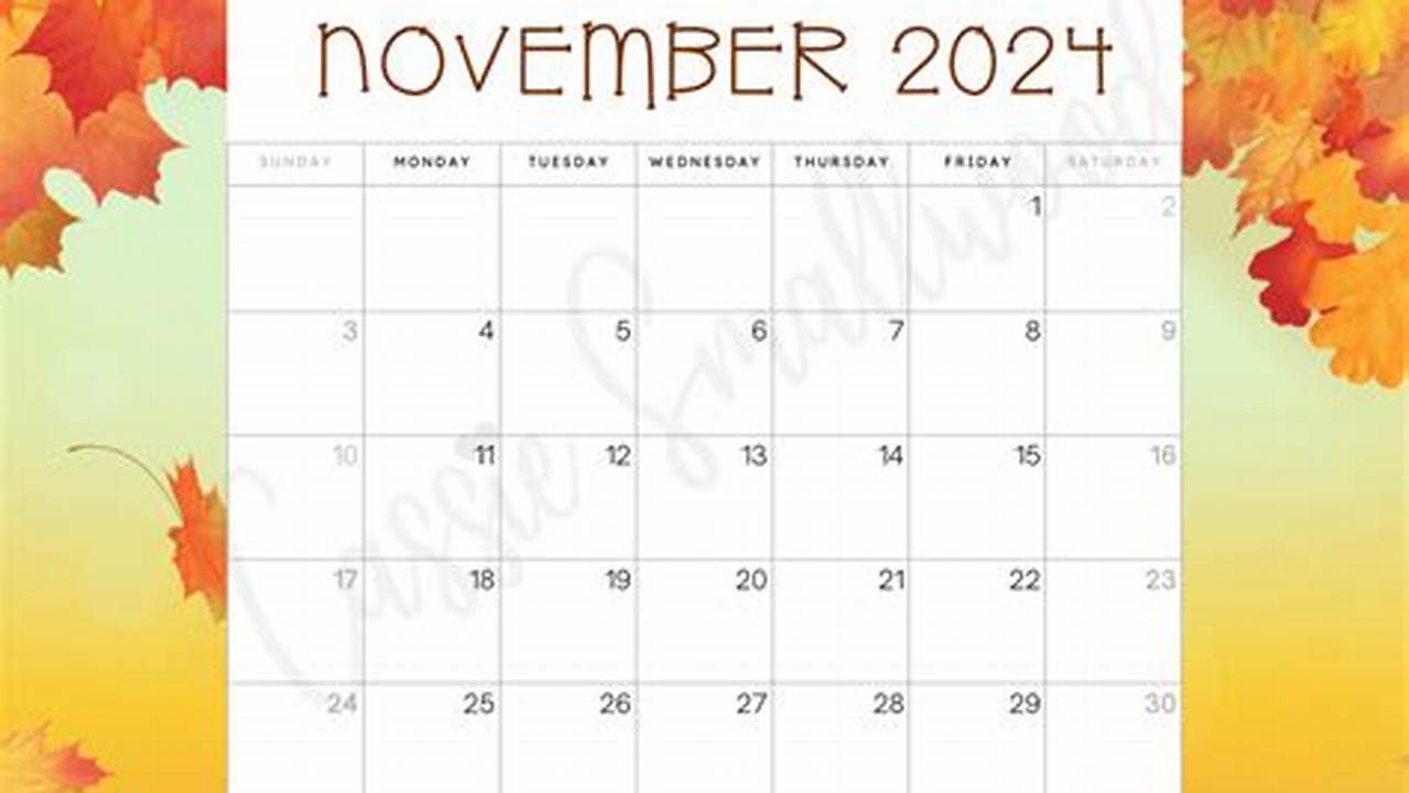 Cute November 2024 Calendar