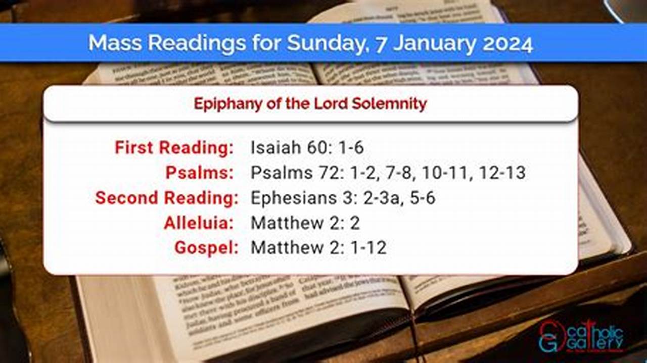 Daily Mass Readings For Sunday, 7 January 2024., 2024