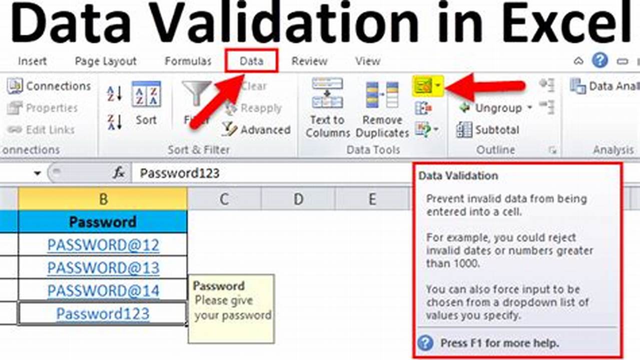Data Validation, Excel Templates