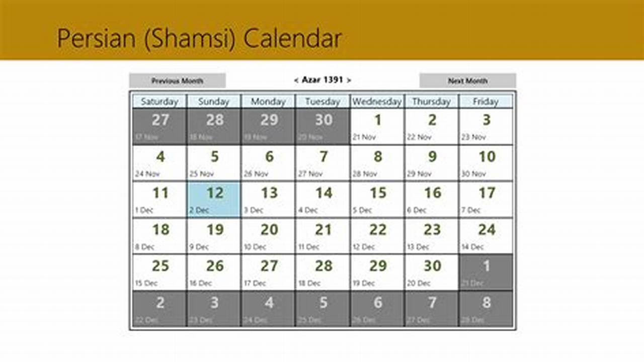 Date In Persian Calendar