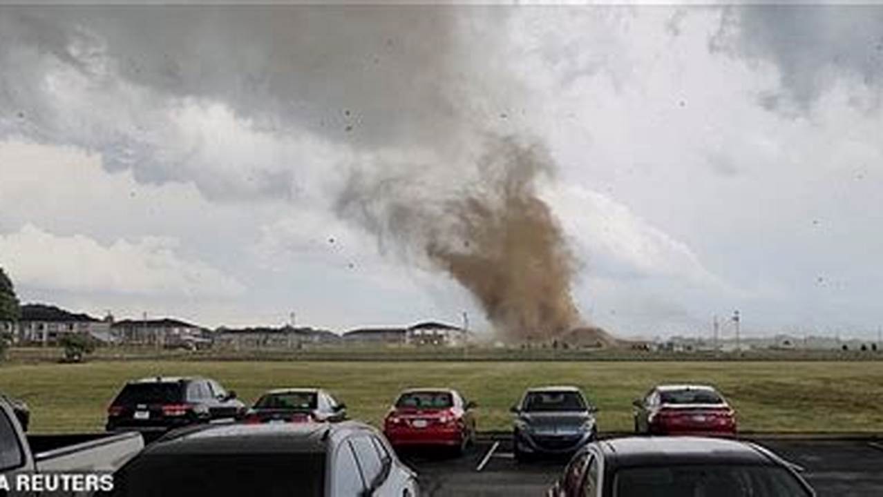 Debris Is Lifted Into The Air By A Possible Tornado During Severe Weather Near Greenwood, Indiana, On Sunday., 2024