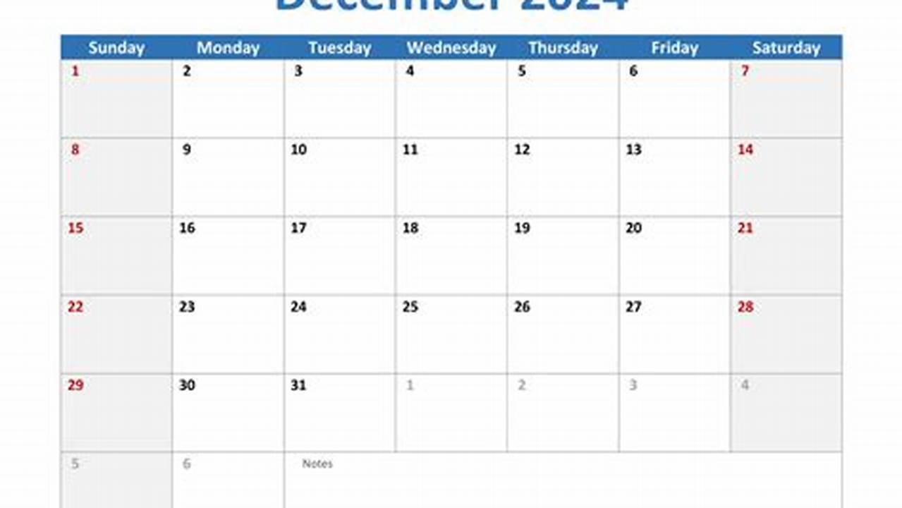 December 2024 Calendar A4 Printable Stickers Drawing
