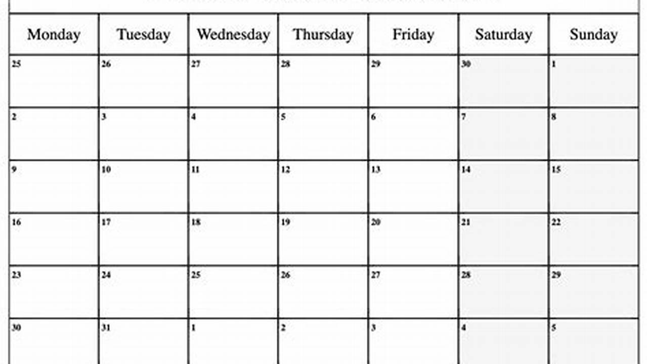 December 2024 Calendar Monday Start
