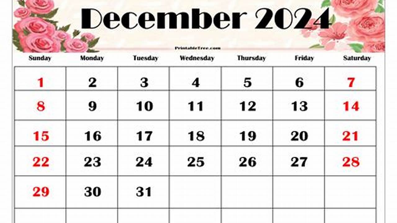 December 2024 Calendar Printable Free