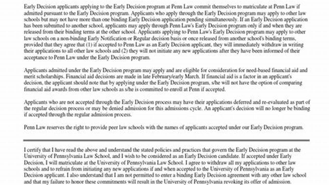 Deferred Applicants Who Are Interested In This Option Must Complete The Early Decision Agreement Form By February 9., 2024