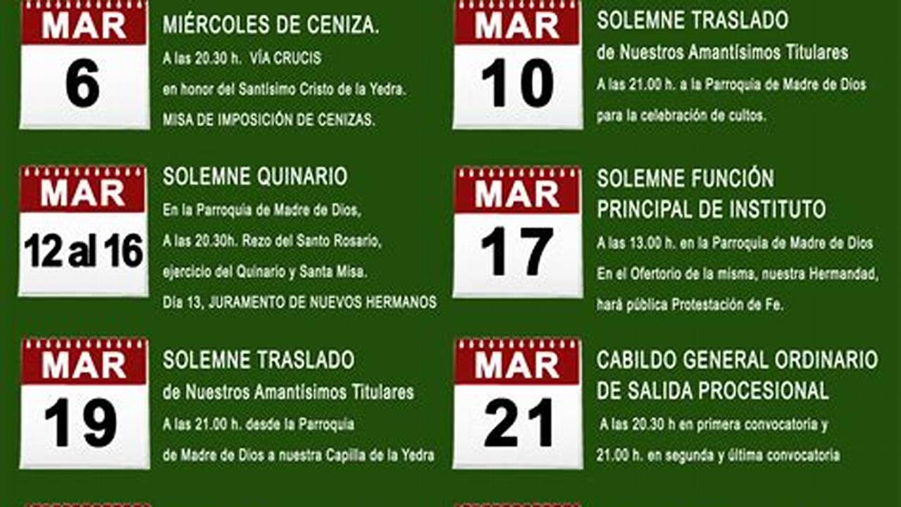 Del Lunes 25 Al Viernes 29 De Marzo De 2024;, 2024