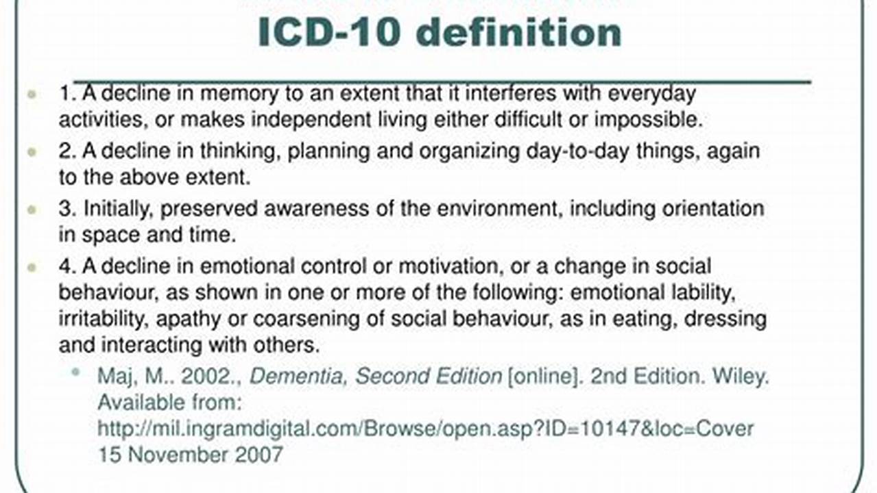 Dementia Icd 10 Code 2024