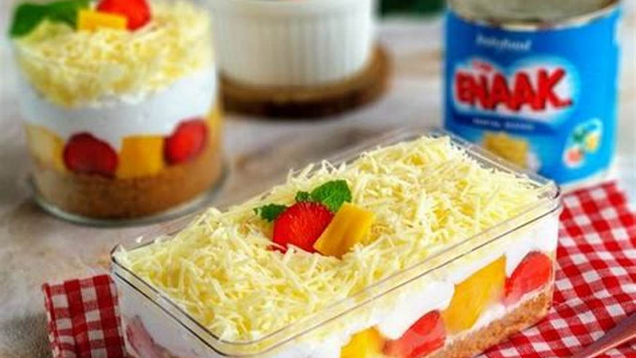 Dessert Box Biskuit Dengan Krim Keju Dan Buah Stroberi, Resep6-10k