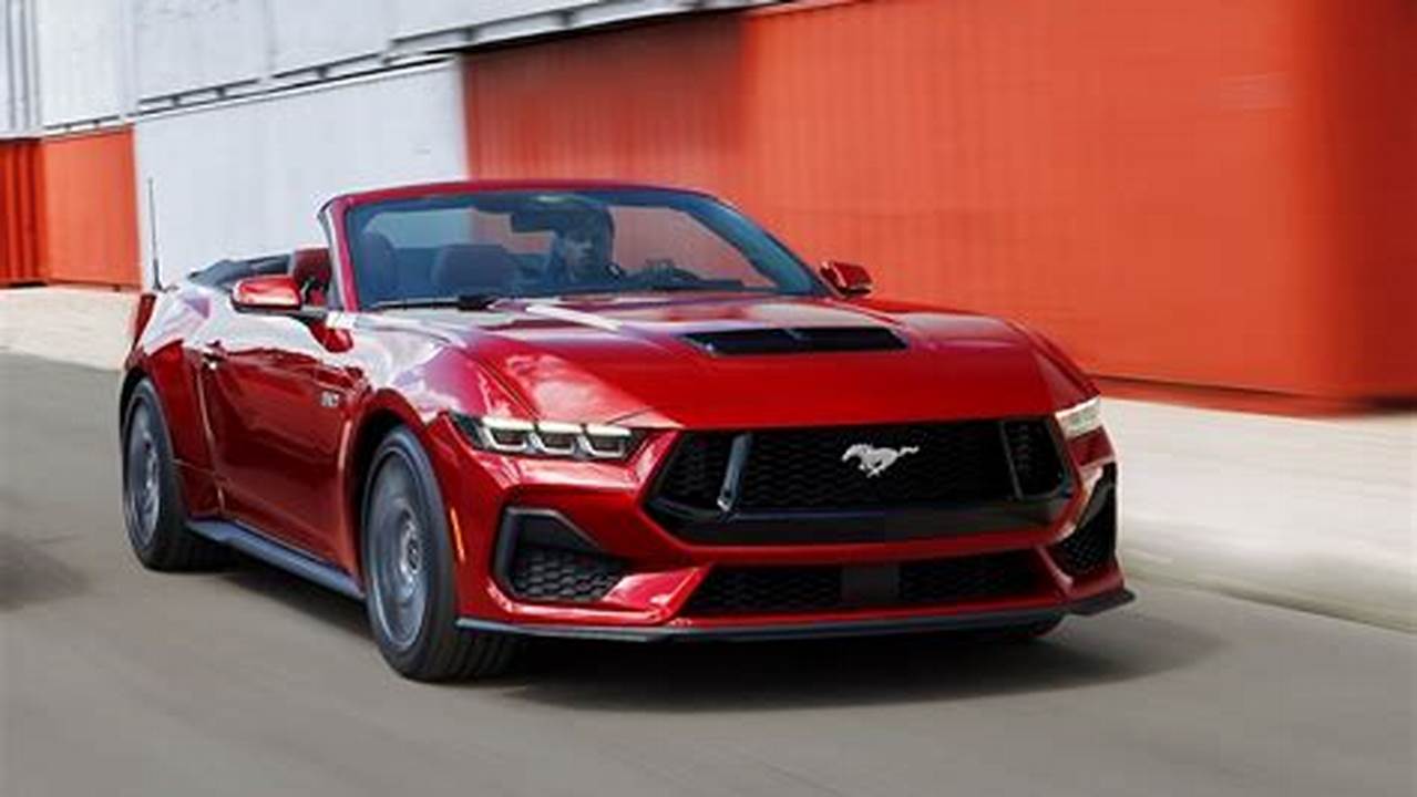 Detailed Specs And Features For The 2024 Ford Mustang Convertible Ecoboost Premium Including Dimensions, Horsepower, Engine, Capacity, Fuel Economy, Transmission, Engine Type, Cylinders., 2024