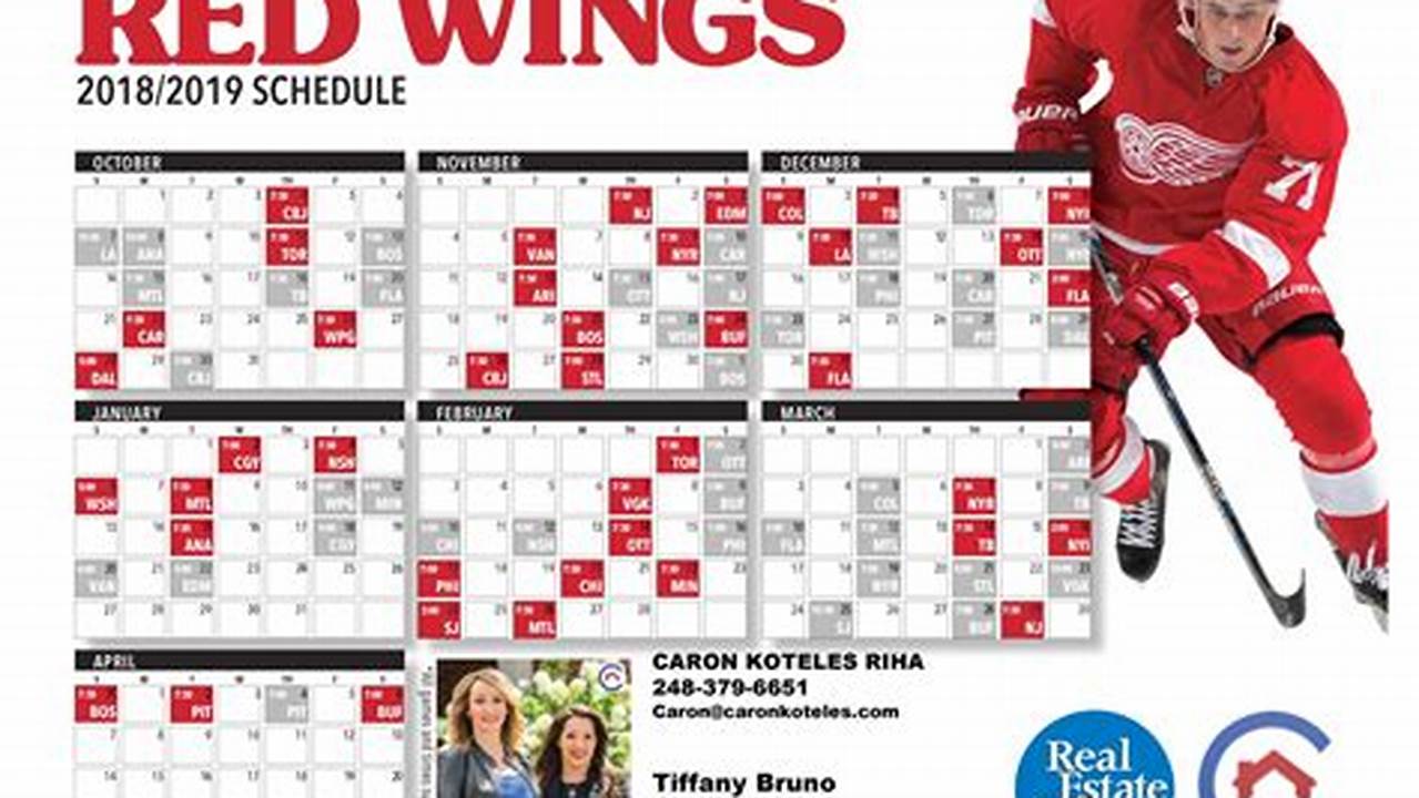 Detroit Red Wings Schedule 2023-24 Printable