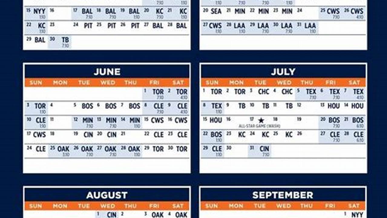 Detroit Tigers Schedule Calendar