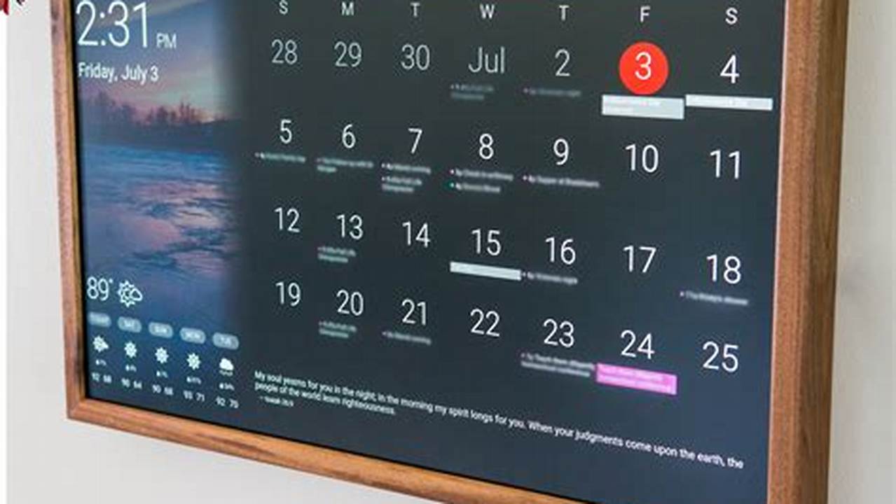 Digital Wall Calendar Touch Screen