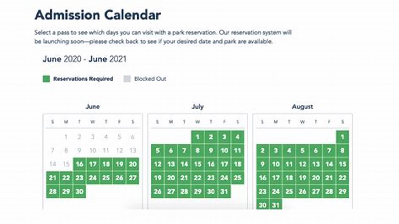 Disney Annual Passholder Reservation Calendar