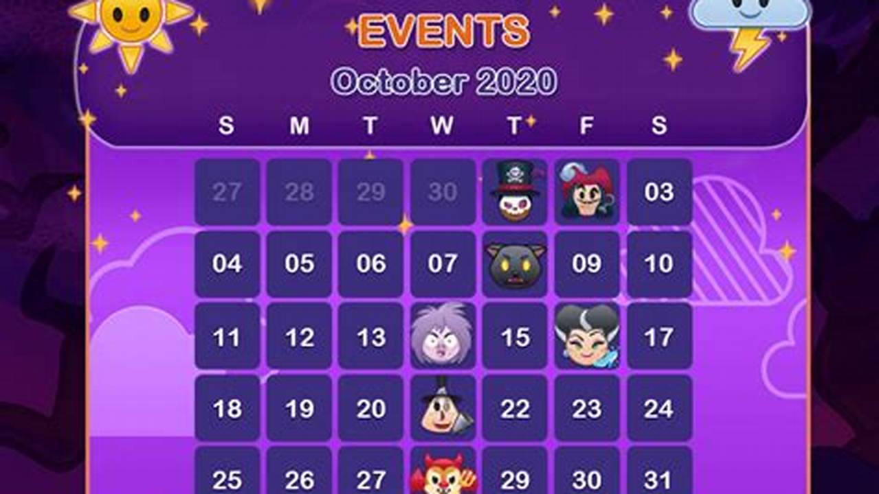 Disney Emoji Event Calendar