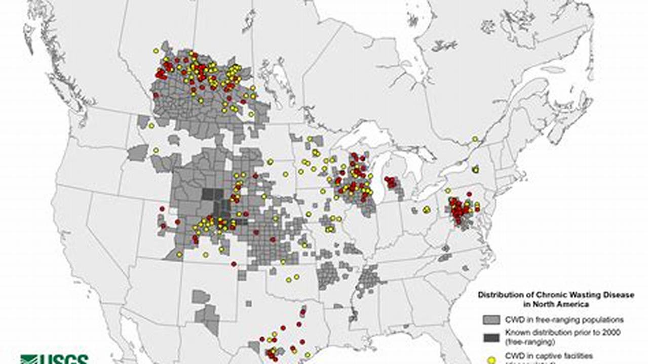 Distribution Of Chronic Wasting Disease In North America, Updated March 13, 2024., 2024