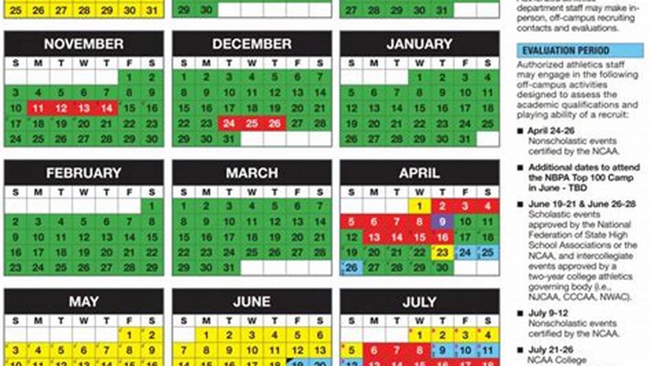 Division 2 Recruiting Calendar