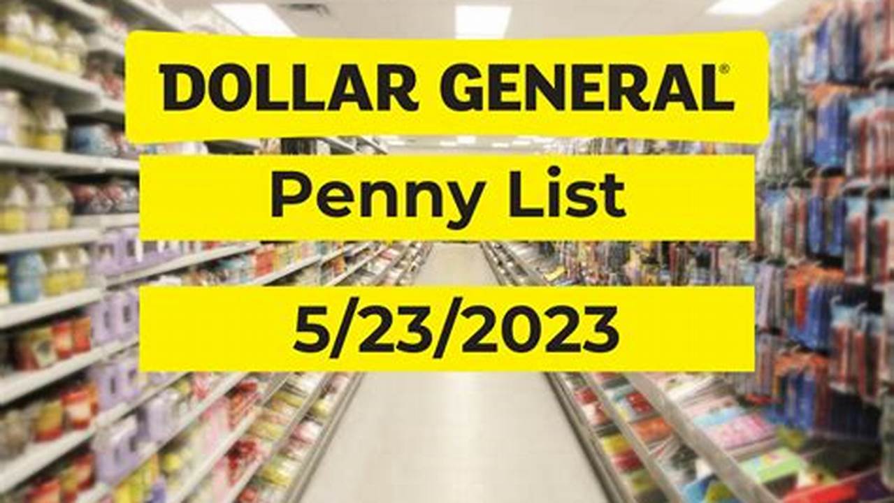 Dollar General Penny List Nov 28 2024