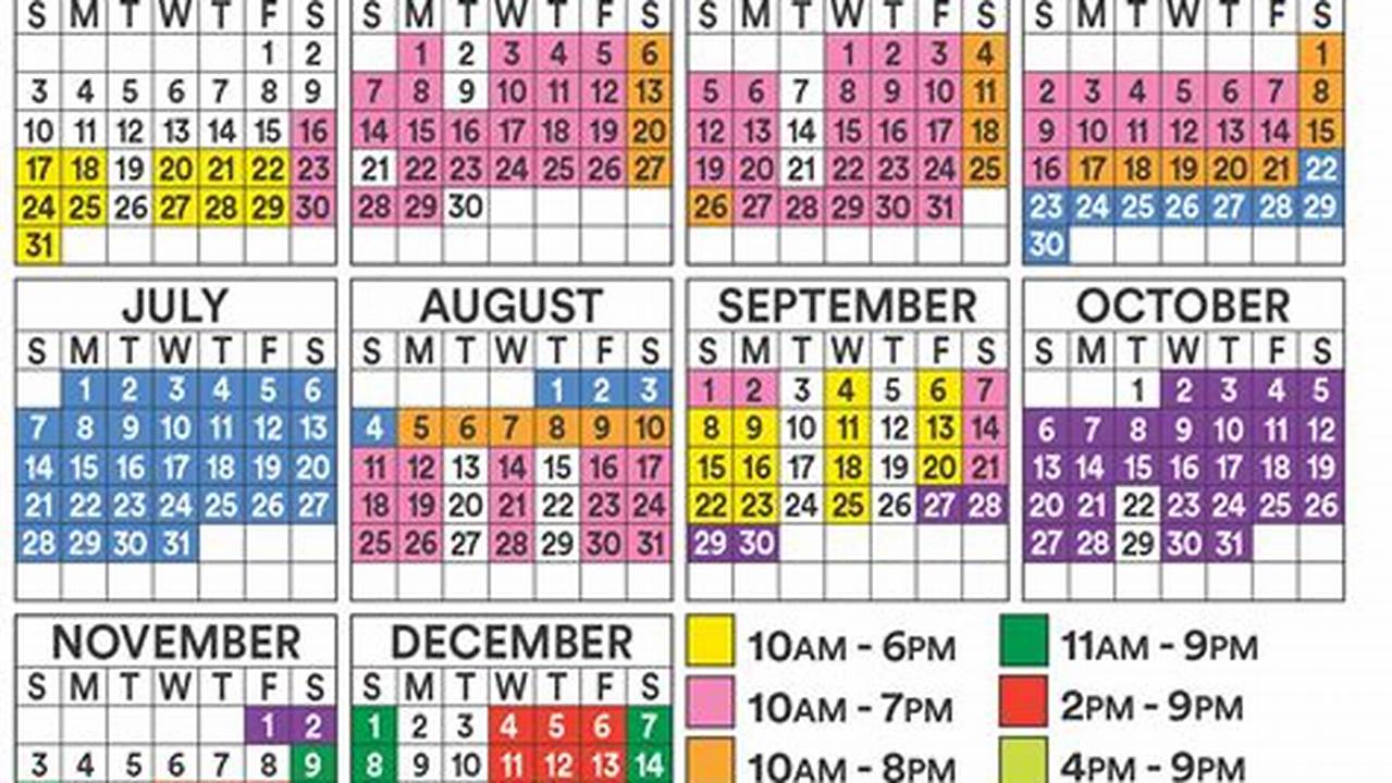 Dollywood Operating Calendar 2024