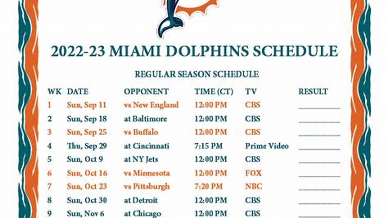Dolphins Schedule 2024