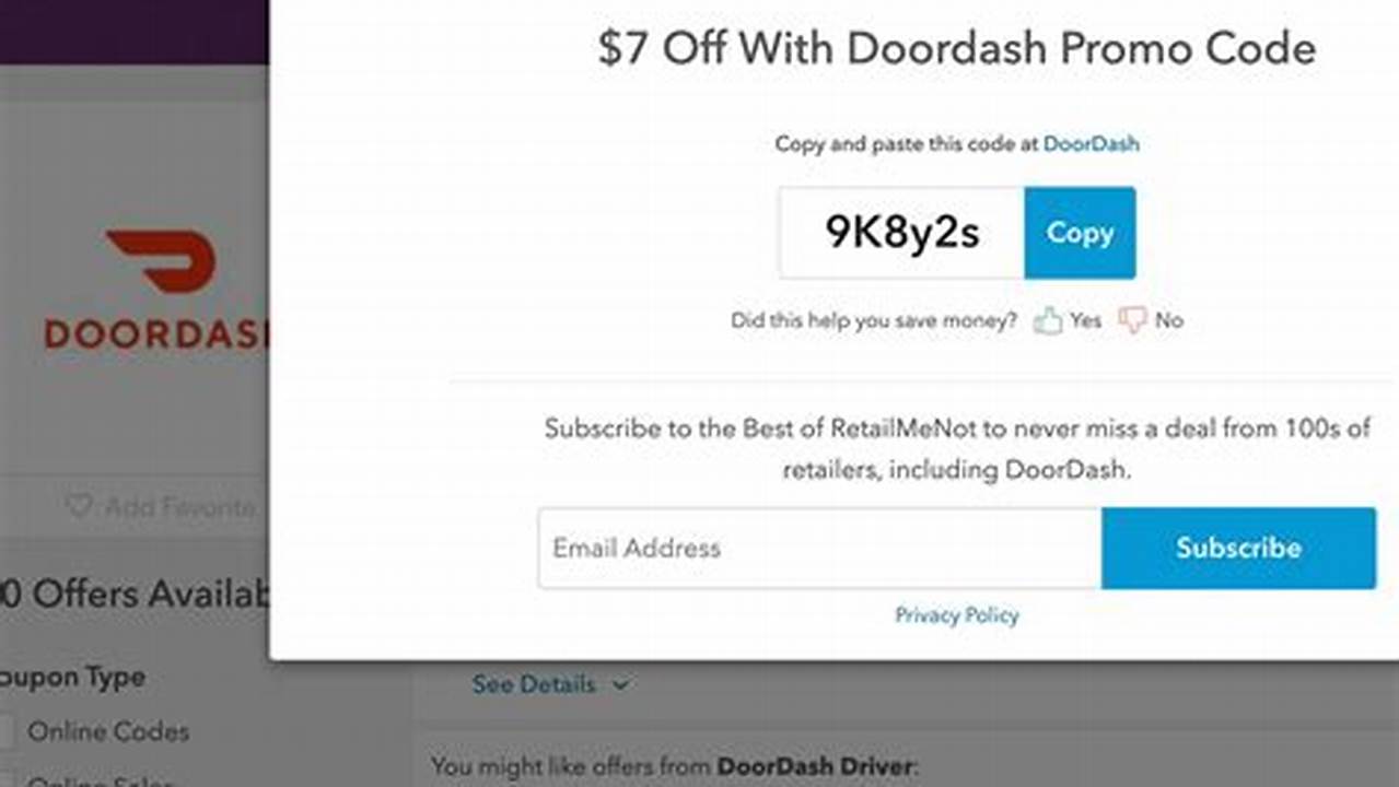 Doordash Promo Code December 2024