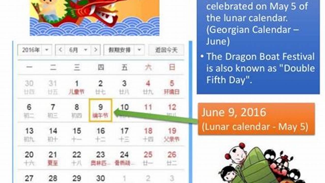 Dragon Boat Festival Lunar Calendar