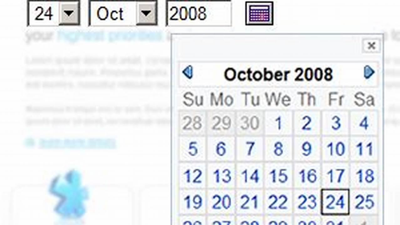 Dreamweaver Calendar Code
