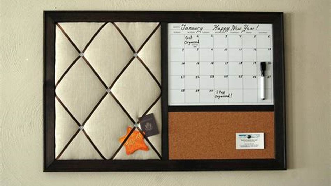 Dry Erase Calendar And Cork Board Set
