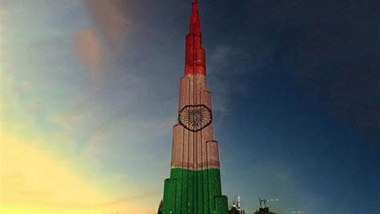Dubai Burj Khalifa Indian Flag 2024