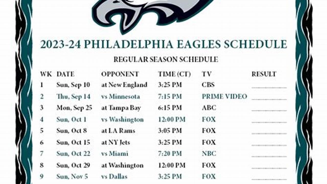 Eagles Pre Season Schedule 2024