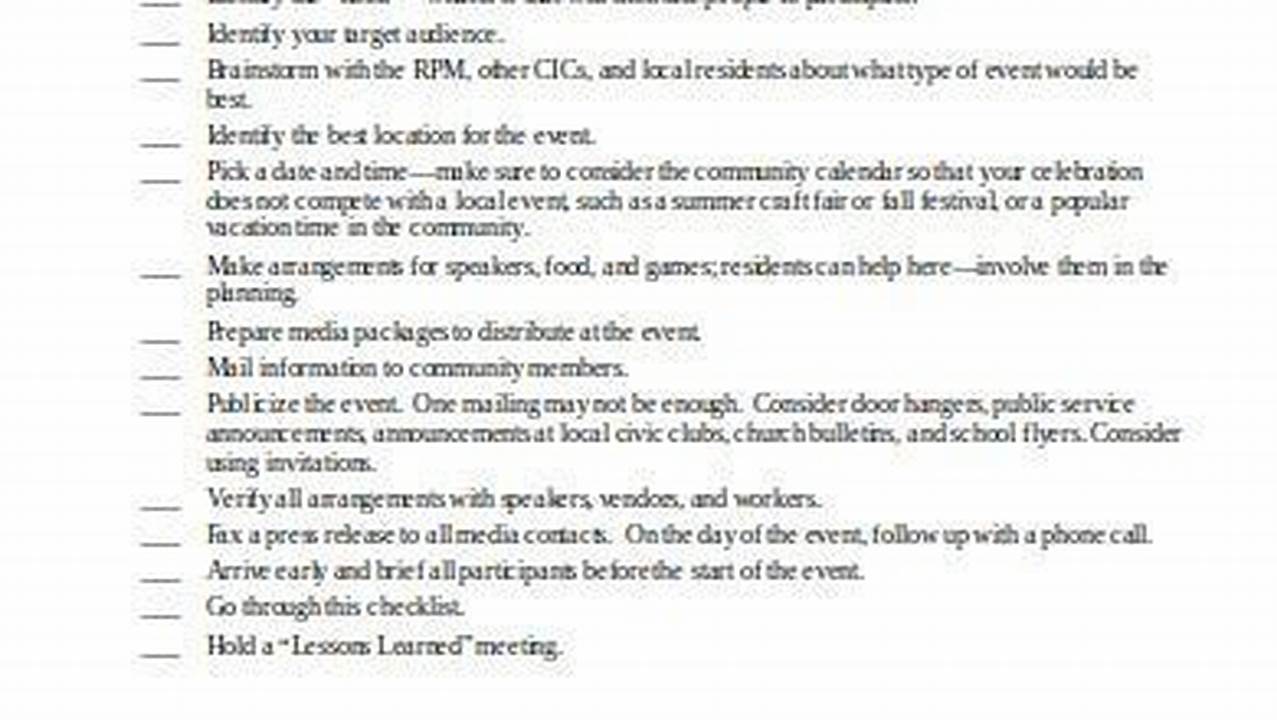 Easy To Use Church Event Planning Checklist